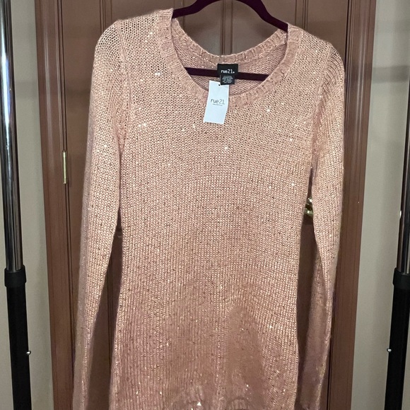 Sequin Pink Sweater - Picture 1 of 2